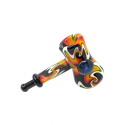 4.5" Wig Wag 3D Dicro Marble Design Bubbler Hand Pipe [WSG686]